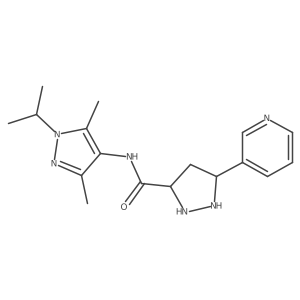 N-(3,5-dimethyl-1-propan-2-ylpyrazol-4-yl)-5-pyridin-3-ylpyrazolidine-3-carboxamide Structure