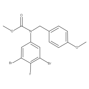 Methyl (3,5-dibromo-4-fluorophenyl)(4-methoxybenzyl)carbamate结构式