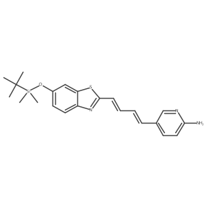 5-(4-{6-[(Tert-butyldimethylsilyl)oxy]-1,3-benzothiazol-2-yl}buta-1,3-dien-1-yl)pyridin-2-amine结构式