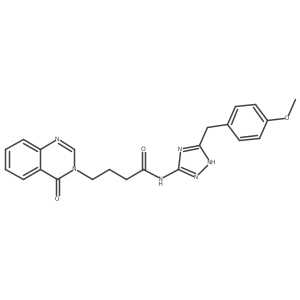 N-[3-(4-methoxybenzyl)-1H-1,2,4-triazol-5-yl]-4-(4-oxoquinazolin-3(4H)-yl)butanamide Structure