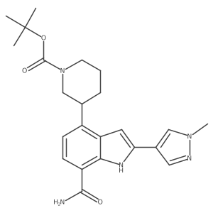 tert-butyl 3-(7-carbamoyl-2-(1-methyl-1H-pyrazol-4-yl)-1H-indol-4-yl)piperidine-1-carboxylate结构式