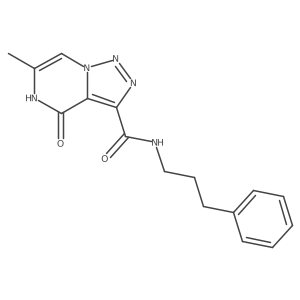 6-methyl-4-oxo-N-(3-phenylpropyl)-4,5-dihydro[1,2,3]triazolo[1,5-a]pyrazine-3-carboxamide结构式