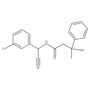 N-[(3-chlorophenyl)(cyano)methyl]-3-hydroxy-3-phenylbutanamide结构式