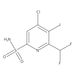 4-Chloro-6-(difluoromethyl)-5-iodopyridine-2-sulfonamide Structure