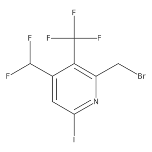 2-(Bromomethyl)-4-(difluoromethyl)-6-iodo-3-(trifluoromethyl)pyridine Structure