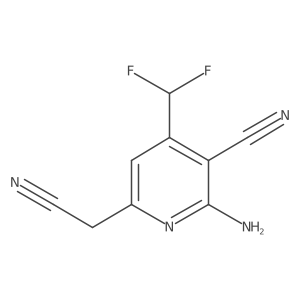 2-Amino-6-(cyanomethyl)-4-(difluoromethyl)nicotinonitrile结构式