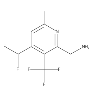 2-(Aminomethyl)-4-(difluoromethyl)-6-iodo-3-(trifluoromethyl)pyridine Structure
