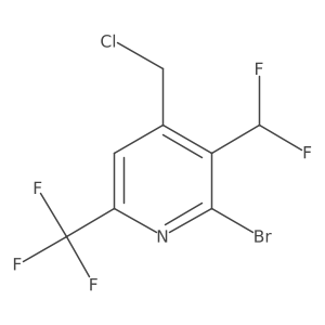 2-Bromo-4-(chloromethyl)-3-(difluoromethyl)-6-(trifluoromethyl)pyridine结构式