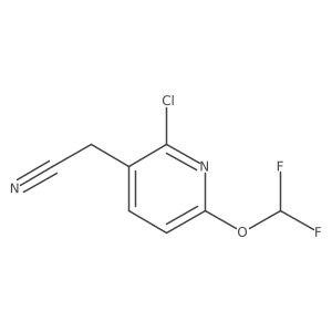 2-(2-Chloro-6-(difluoromethoxy)pyridin-3-yl)acetonitrile结构式