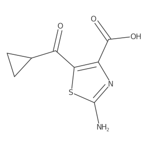 2-Amino-5-(cyclopropylcarbonyl)-4-thiazolecarboxylic acid结构式