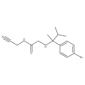 2-[[1-(4-bromophenyl)-1,2-dimethyl-propyl]amino]-N-(cyanomethyl)acetamide Structure