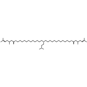 ((2-(Dimethylamino)ethyl)azanediyl)bis(dodecane-12,1-diyl) bis(3,6-dimethylhept-5-enoate)结构式