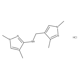 N-[(1,3-dimethylpyrazol-4-yl)methyl]-1,4-dimethylpyrazol-3-amine;hydrochloride结构式