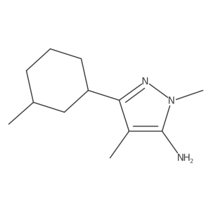 1,4-dimethyl-3-(3-methylcyclohexyl)-1H-pyrazol-5-amine结构式