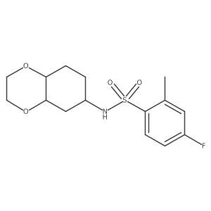 4-fluoro-2-methyl-N-(octahydrobenzo[b][1,4]dioxin-6-yl)benzenesulfonamide结构式