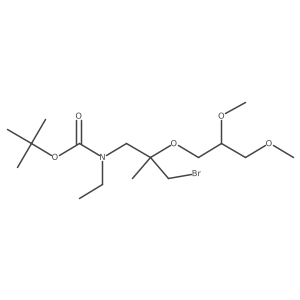 tert-butyl N-[3-bromo-2-(2,3-dimethoxypropoxy)-2-methylpropyl]-N-ethylcarbamate结构式