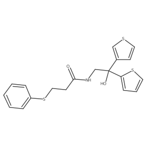 N-(2-hydroxy-2-(thiophen-2-yl)-2-(thiophen-3-yl)ethyl)-3-(phenylthio)propanamide Structure