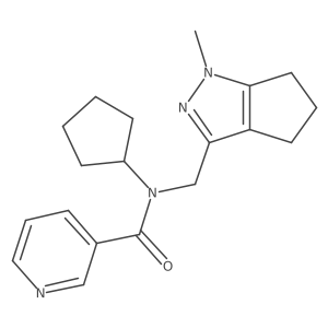 N-cyclopentyl-N-((1-methyl-1,4,5,6-tetrahydrocyclopenta[c]pyrazol-3-yl)methyl)nicotinamide结构式