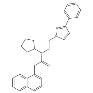 N-cyclopentyl-2-(naphthalen-1-yl)-N-(2-(3-(pyridin-4-yl)-1H-pyrazol-1-yl)ethyl)acetamide Structure