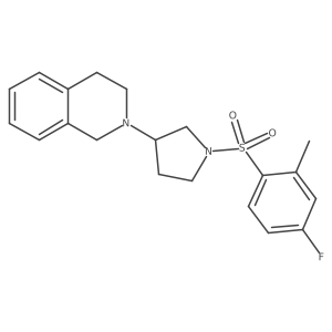 2-(1-((4-Fluoro-2-methylphenyl)sulfonyl)pyrrolidin-3-yl)-1,2,3,4-tetrahydroisoquinoline结构式
