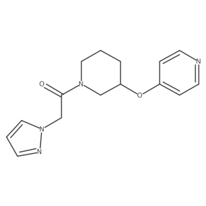 2-(1H-pyrazol-1-yl)-1-(3-(pyridin-4-yloxy)piperidin-1-yl)ethanone Structure