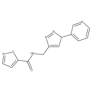 N-((1-(pyridin-3-yl)-1H-1,2,3-triazol-4-yl)methyl)isoxazole-5-carboxamide结构式