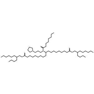 Bis(2-butyloctyl) 10-(N-(3-(pyrrolidin-1-yl)propyl)octanamido)nonadecanedioate结构式