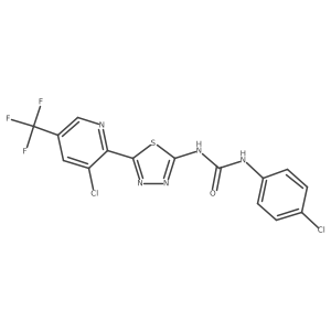 3-{5-[3-Chloro-5-(trifluoromethyl)pyridin-2-yl]-1,3,4-thiadiazol-2-yl}-1-(4-chlorophenyl)urea Structure