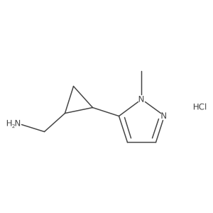 [2-(1-methyl-1H-pyrazol-5-yl)cyclopropyl]methanamine hydrochloride Structure