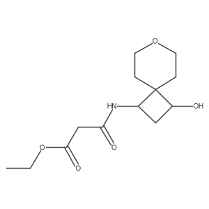 Ethyl 2-({3-hydroxy-7-oxaspiro[3.5]nonan-1-yl}carbamoyl)acetate结构式