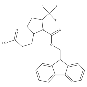 rac-3-[(2R,5S)-1-{[(9H-fluoren-9-yl)methoxy]carbonyl}-5-(trifluoromethyl)pyrrolidin-2-yl]propanoic acid结构式