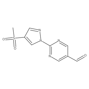 2-(4-methanesulfonyl-1H-pyrazol-1-yl)pyrimidine-5-carbaldehyde结构式