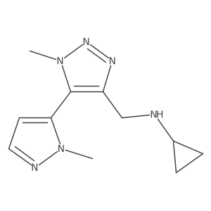 N-{[1-methyl-5-(1-methyl-1H-pyrazol-5-yl)-1H-1,2,3-triazol-4-yl]methyl}cyclopropanamine Structure