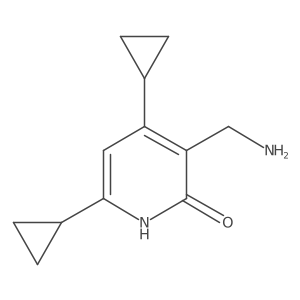 3-(Aminomethyl)-4,6-dicyclopropyl-1,2-dihydropyridin-2-one结构式