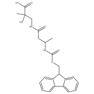 3-[(3R)-3-({[(9H-fluoren-9-yl)methoxy]carbonyl}amino)butanamido]-2-hydroxy-2-methylpropanoic acid Structure