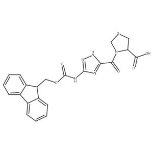 3-[5-({[(9H-fluoren-9-yl)methoxy]carbonyl}amino)-1H-1,2,4-triazole-3-carbonyl]-1,3-thiazolidine-4-carboxylic acid结构式