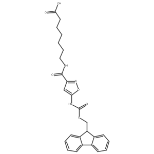 7-{[5-({[(9H-fluoren-9-yl)methoxy]carbonyl}amino)-1,2-oxazol-3-yl]formamido}heptanoic acid结构式
