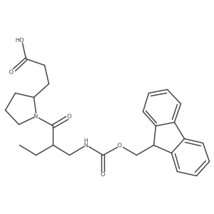 3-(1-{2-[({[(9H-fluoren-9-yl)methoxy]carbonyl}amino)methyl]butanoyl}pyrrolidin-2-yl)propanoic acid结构式