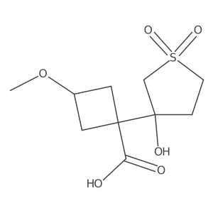 1-(3-Hydroxy-1,1-dioxo-1lambda6-thiolan-3-yl)-3-methoxycyclobutane-1-carboxylic acid结构式