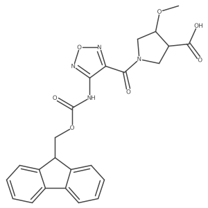 1-[4-({[(9H-fluoren-9-yl)methoxy]carbonyl}amino)-1,2,5-oxadiazole-3-carbonyl]-4-methoxypyrrolidine-3-carboxylic acid Structure