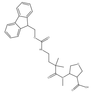 4-[4-({[(9H-fluoren-9-yl)methoxy]carbonyl}amino)-N,2,2-trimethylbutanamido]oxolane-3-carboxylic acid结构式