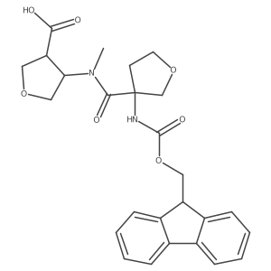 4-[N-methyl3-({[(9H-fluoren-9-yl)methoxy]carbonyl}amino)oxolane-3-amido]oxolane-3-carboxylic acid Structure
