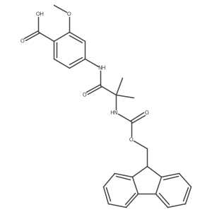 4-[2-({[(9H-fluoren-9-yl)methoxy]carbonyl}amino)-2-methylpropanamido]-2-methoxybenzoic acid结构式