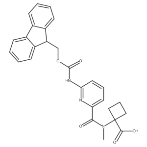 1-[N-methyl6-({[(9H-fluoren-9-yl)methoxy]carbonyl}amino)pyridine-2-amido]cyclobutane-1-carboxylic acid Structure