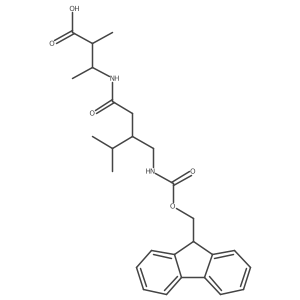 3-{3-[({[(9H-fluoren-9-yl)methoxy]carbonyl}amino)methyl]-4-methylpentanamido}-2-methylbutanoic acid Structure