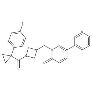 2-({1-[1-(4-Fluorophenyl)cyclopropanecarbonyl]azetidin-3-yl}methyl)-6-(pyridin-3-yl)-2,3-dihydropyridazin-3-one结构式