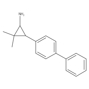 rac-(1R,3S)-2,2-dimethyl-3-(4-phenylphenyl)cyclopropan-1-amine结构式