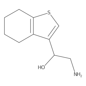 (1S)-2-amino-1-(4,5,6,7-tetrahydro-1-benzothiophen-3-yl)ethan-1-ol结构式