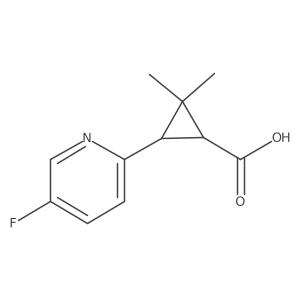 rac-(1R,3R)-3-(5-fluoropyridin-2-yl)-2,2-dimethylcyclopropane-1-carboxylic acid结构式