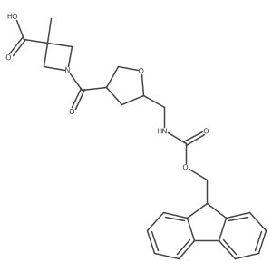 rac-1-[(3R,5R)-5-[({[(9H-fluoren-9-yl)methoxy]carbonyl}amino)methyl]oxolane-3-carbonyl]-3-methylazetidine-3-carboxylic acid Structure